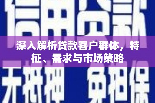 紫云深入解析贷款客户群体，特征、需求与市场策略