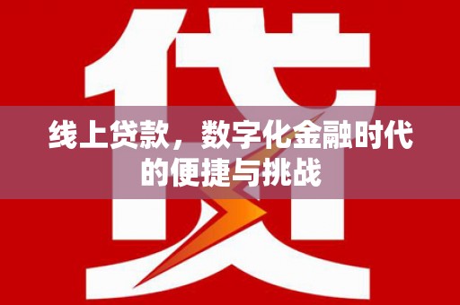海东线上贷款，数字化金融时代的便捷与挑战