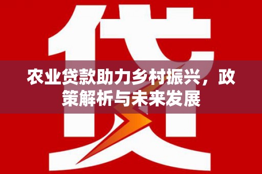 墨竹工卡农业贷款助力乡村振兴，政策解析与未来发展