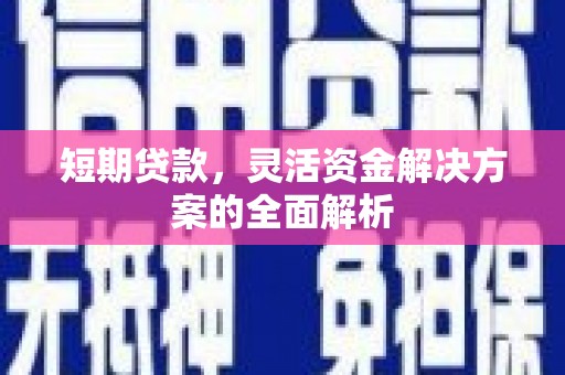 胶州短期贷款，灵活资金解决方案的全面解析