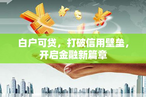 大林白户可贷，打破信用壁垒，开启金融新篇章