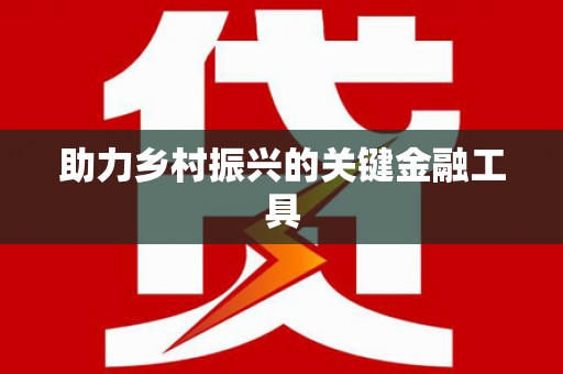 新林助力乡村振兴的关键金融工具