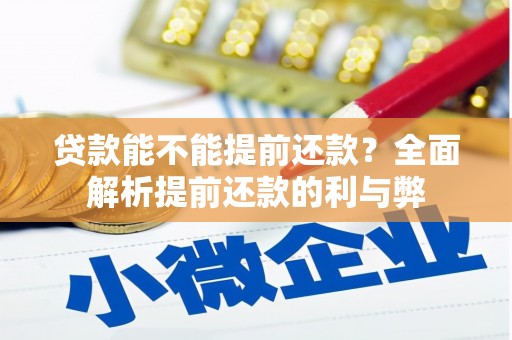 渭源贷款能不能提前还款？全面解析提前还款的利与弊